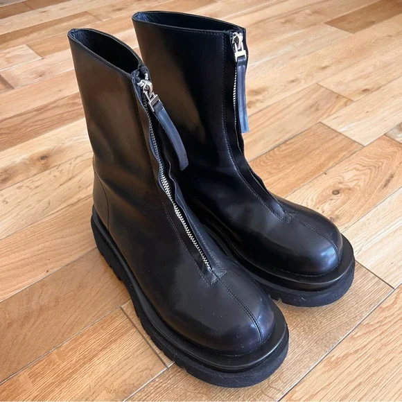 Jeffrey Campbell Womens Noah Black Zip Front Boots Grunge Festival Size 8.5 - Picture 1 of 11